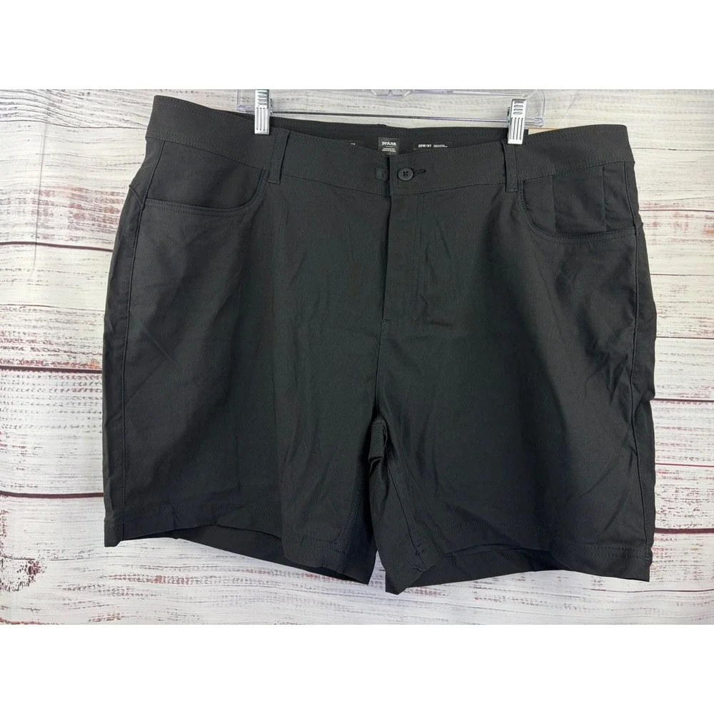 Prana Halle Short Plus II 20W Black ReZion Stretch Hiking Shorts 7